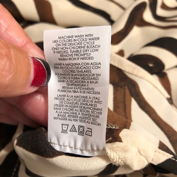 Cabi Zebra Top Brown/Vanilla Size XS EUC - Picture 4 of 6